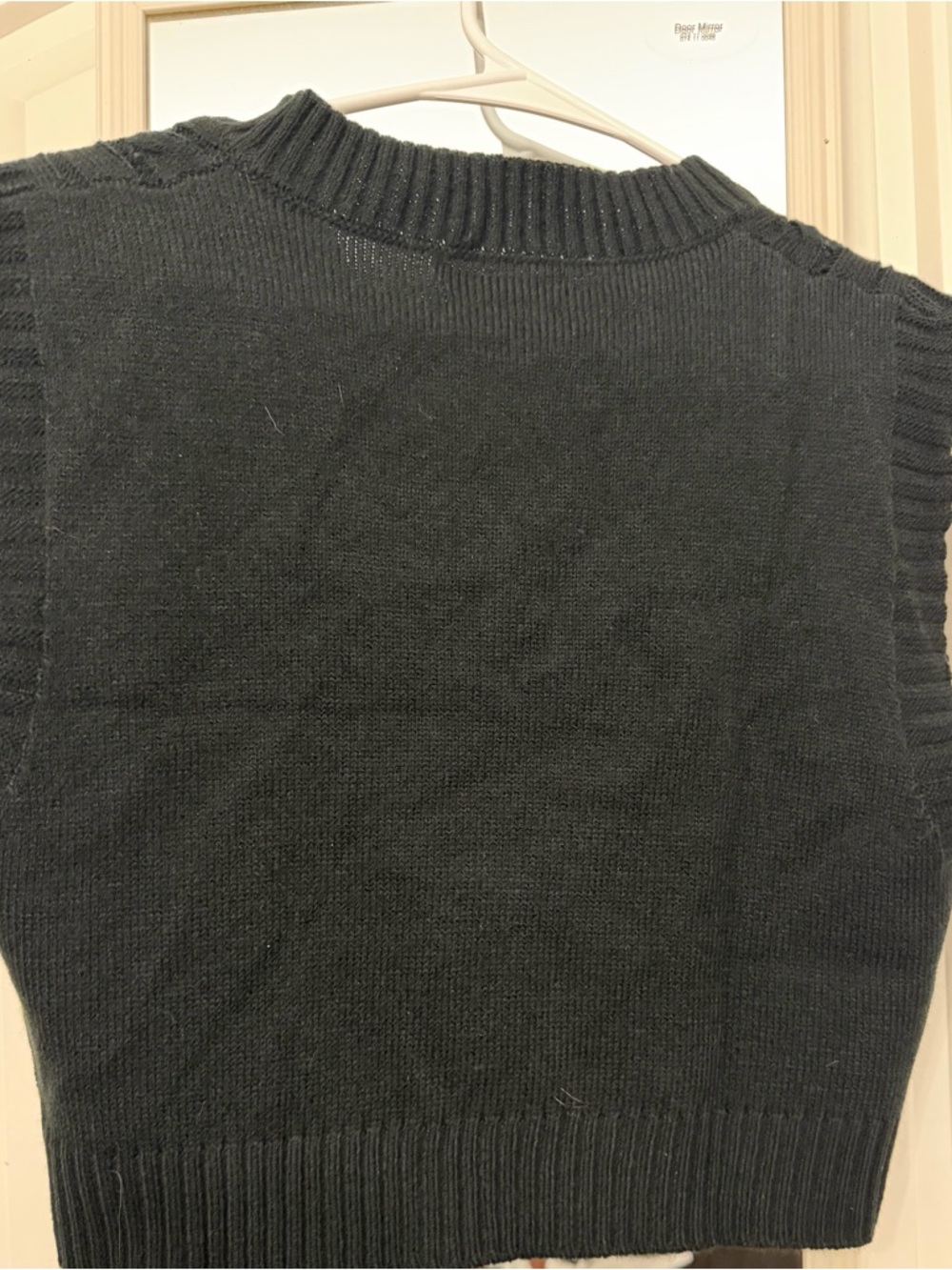 SHEIN Black Ribbed Crewneck Knit Vest